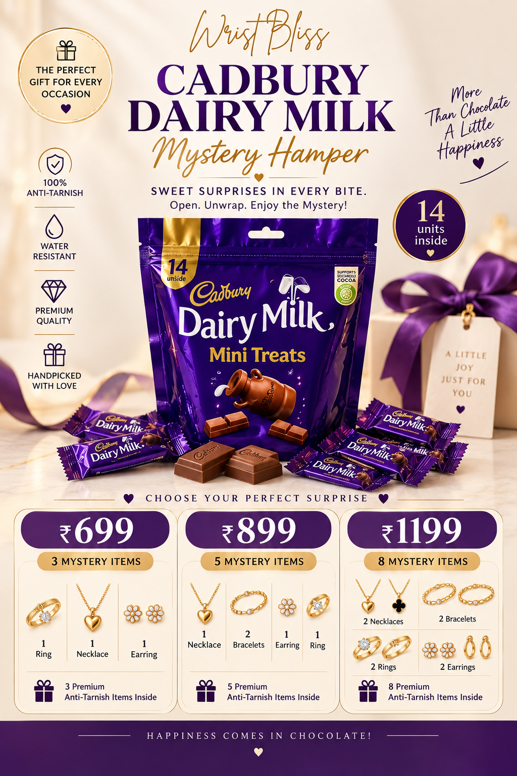 Chocolate Mystery Hamper – Anti-Tarnish Jewelry & Chocolate Gift Hamper