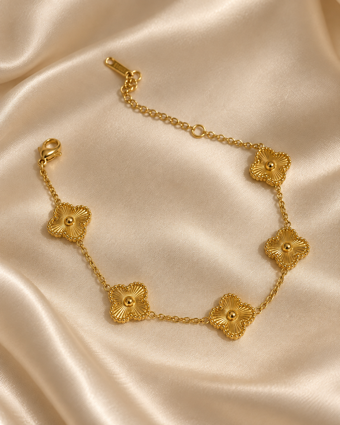 Golden Clover Chain Bracelet