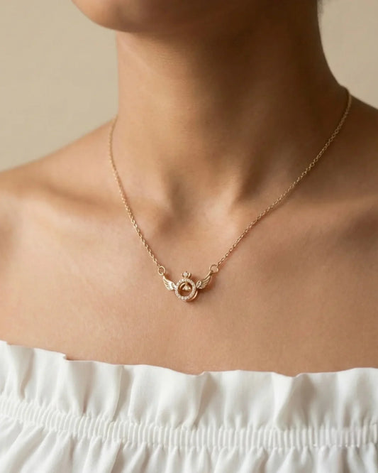 elegant angel wing necklace for women