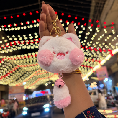 Blush Bunny Plush Keychain
