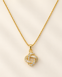 Golden Crystal Geometric Pendant Necklace