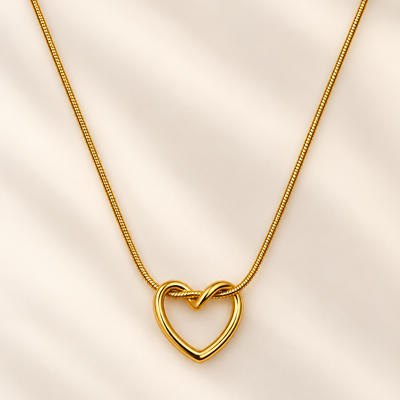 Golden Infinity Heart Pendant Necklace