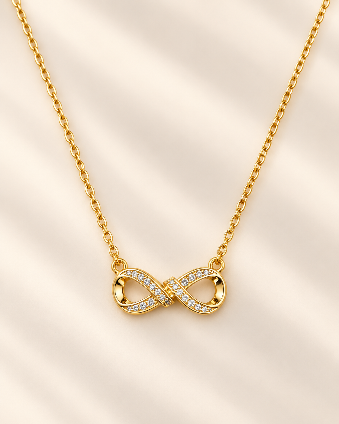 Golden Infinity Crystal Necklace