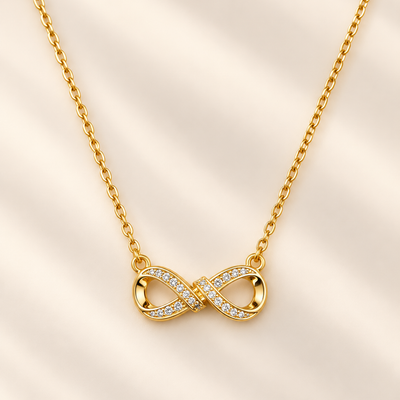 Golden Infinity Crystal Necklace