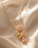 Blush Bow Crystal Necklace