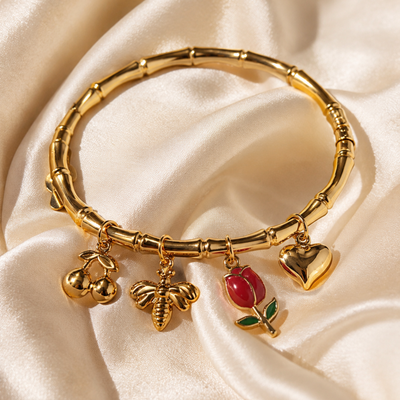 Golden Multi Charm Bracelet