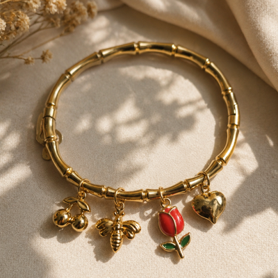 Golden Multi Charm Bracelet