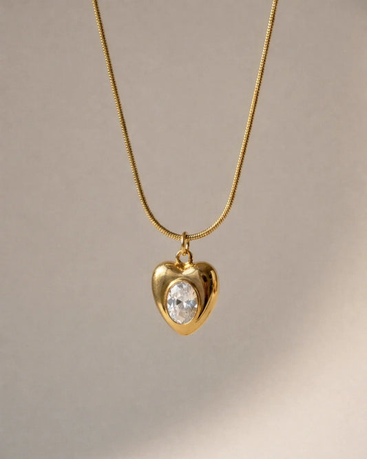 Golden Heart Necklace | Elegant Gold Heart Pendant for Women wristbliss-store
