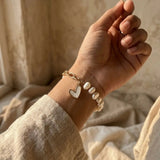 Half chain half pearl bracelet WristBliss