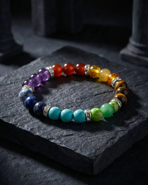 7 chakra natural stone bracelet for healing energy