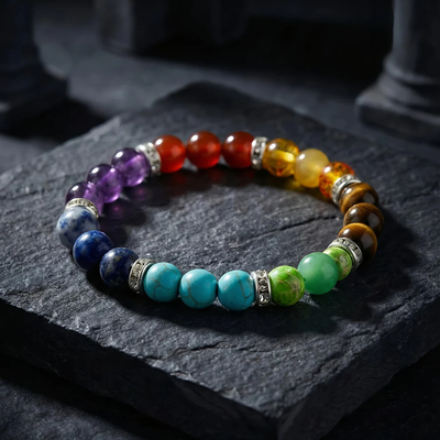 7 chakra natural stone bracelet for healing energy