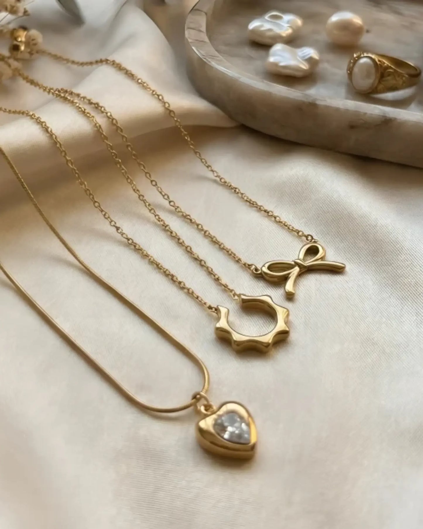 Golden Grace Anti-Tarnish Necklace Set WristBliss