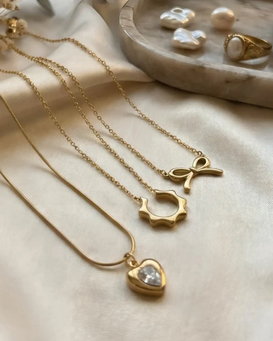 Golden Grace Anti-Tarnish Necklace Set WristBliss