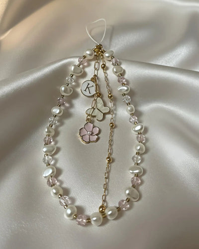 Blush Pearl Butterfly Phone/ bag  Charm