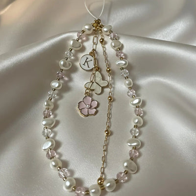 Blush Pearl Butterfly Phone/ bag  Charm WristBliss