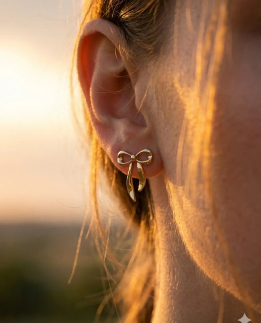 Elegant Gold Bow Stud Earrings | Minimal Gold Jewelry wristbliss-store