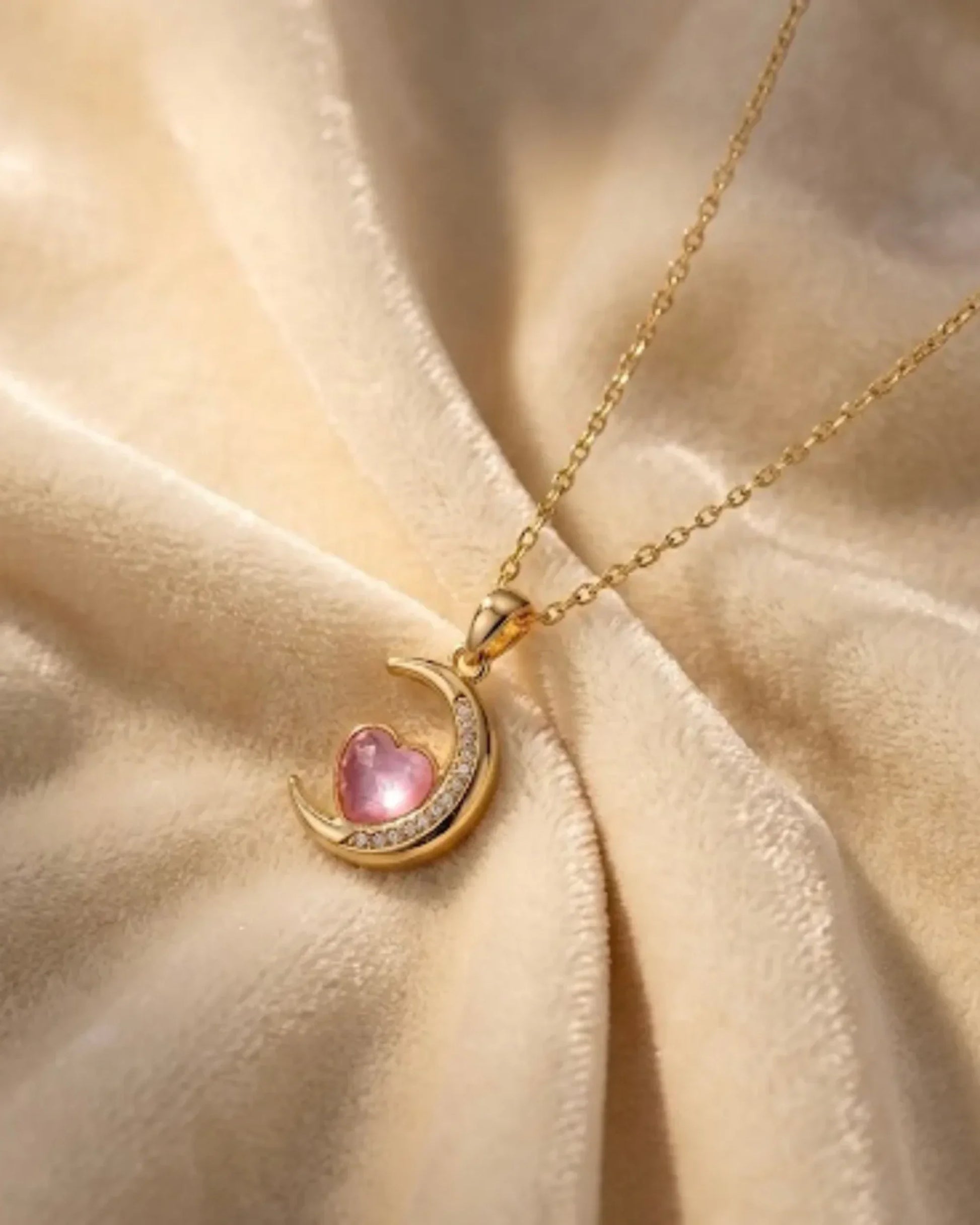 anti tarnish moon charm necklace