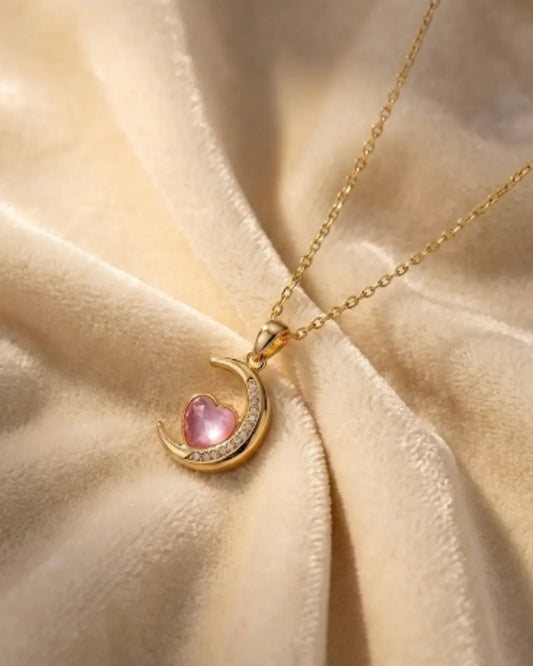 anti tarnish moon charm necklace