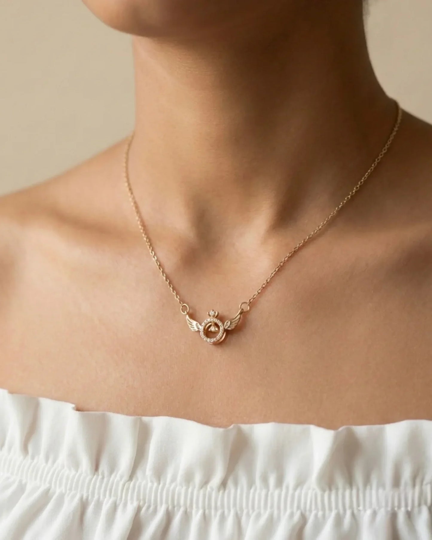 elegant angel wing necklace for women