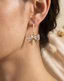elegant bow drop earrings