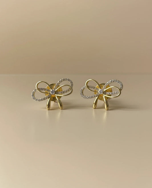 elegant bow stud earrings for women