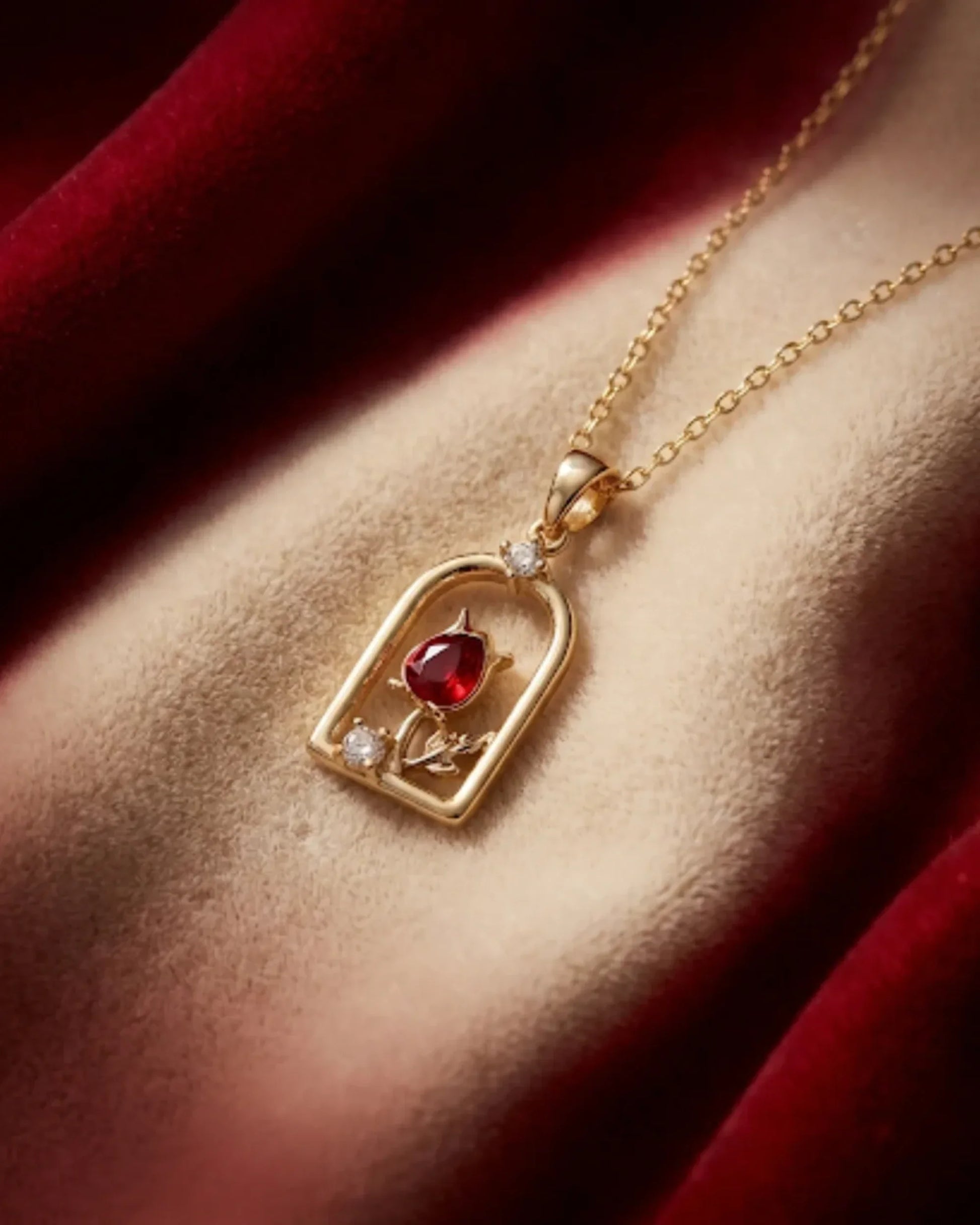 elegant floral ruby necklace for women