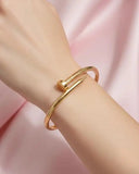 elegant gold cuff bracelet nail design