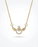 golden halo angel wings pendant necklace