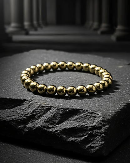 golden pyrite bead bracelet