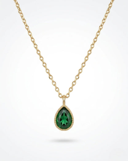 golden teardrop pendant necklace for women