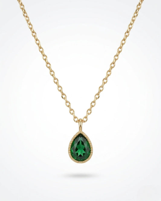 golden teardrop pendant necklace for women