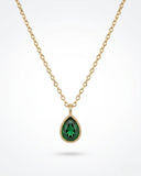 golden teardrop pendant necklace for women