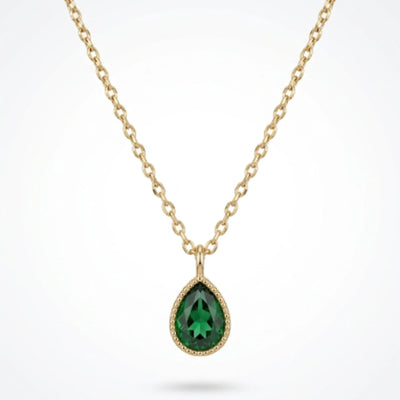 golden teardrop pendant necklace for women