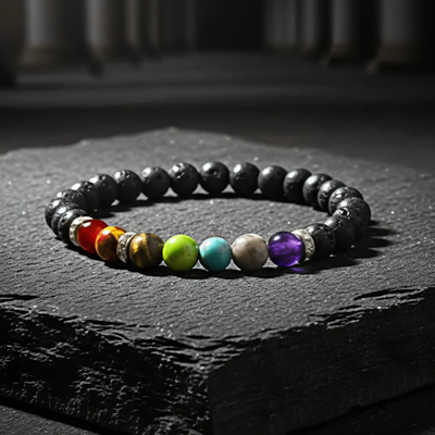 lava 7 chakra bracelet natural stone