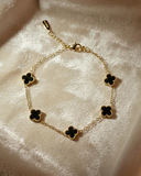 midnight noir clover bracelet anti tarnish gold chain
