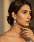modern silver crystal earrings for women