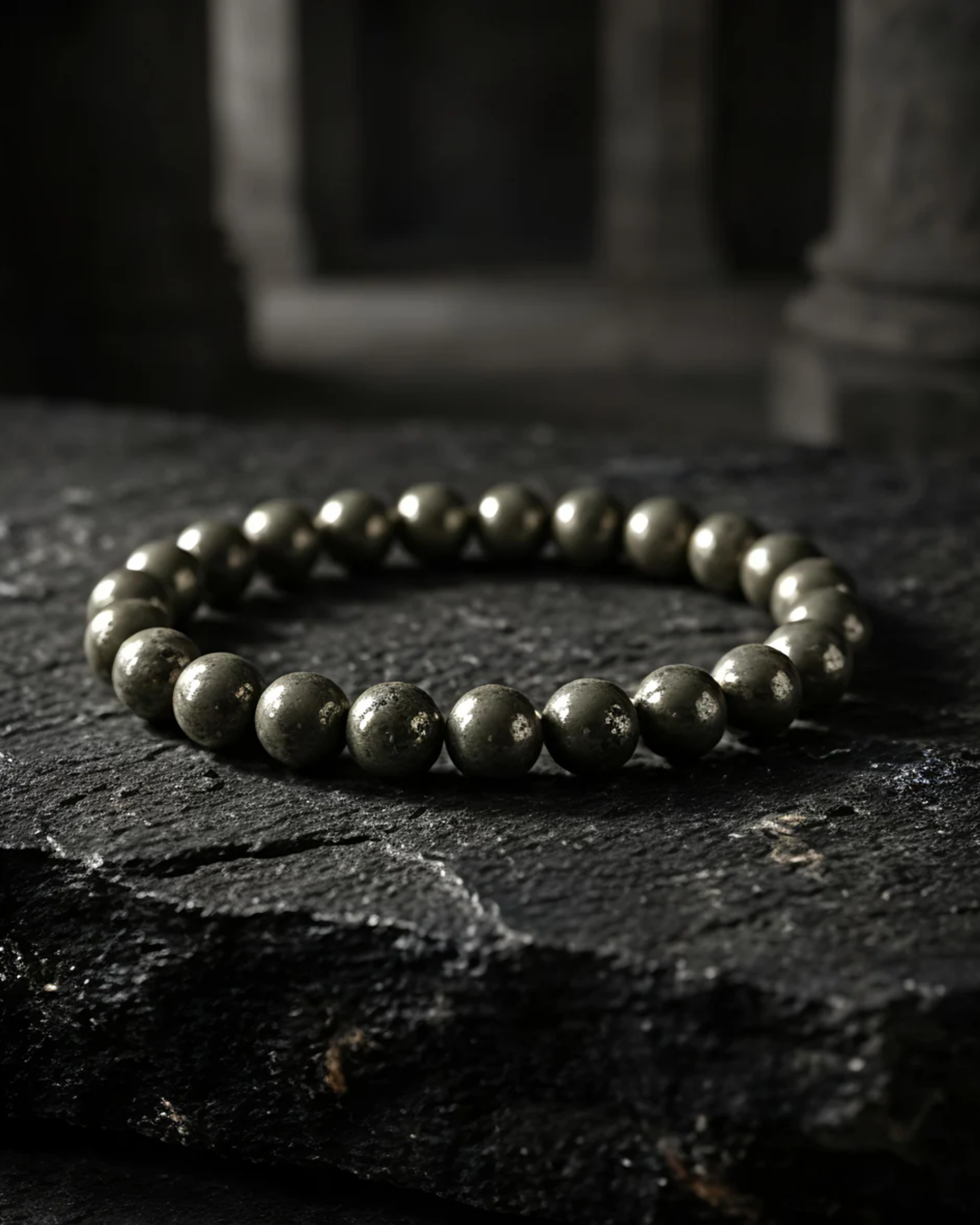 natural pyrite bead bracelet