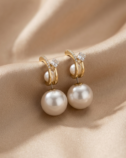 pearl royale drop earrings
