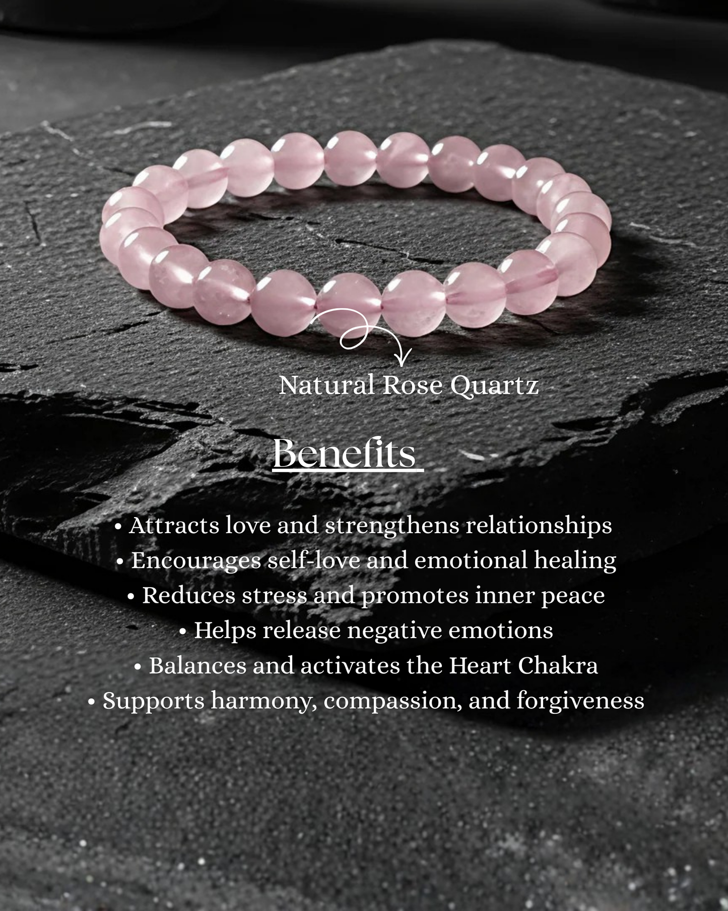 pink rose quartz bracelet for women