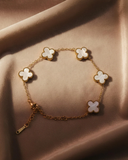 pure pearl clover chain bracelet anti tarnish gold
