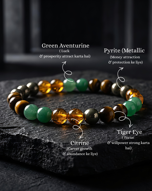 pyrite citrine wealth bracelet for prosperity