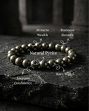 pyrite gemstone bead bracelet for prosperity