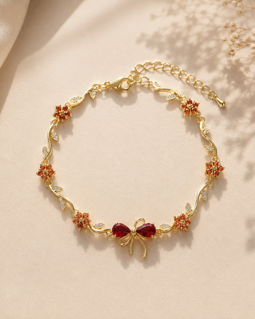 Ruby Tulip Bow Bracelet
