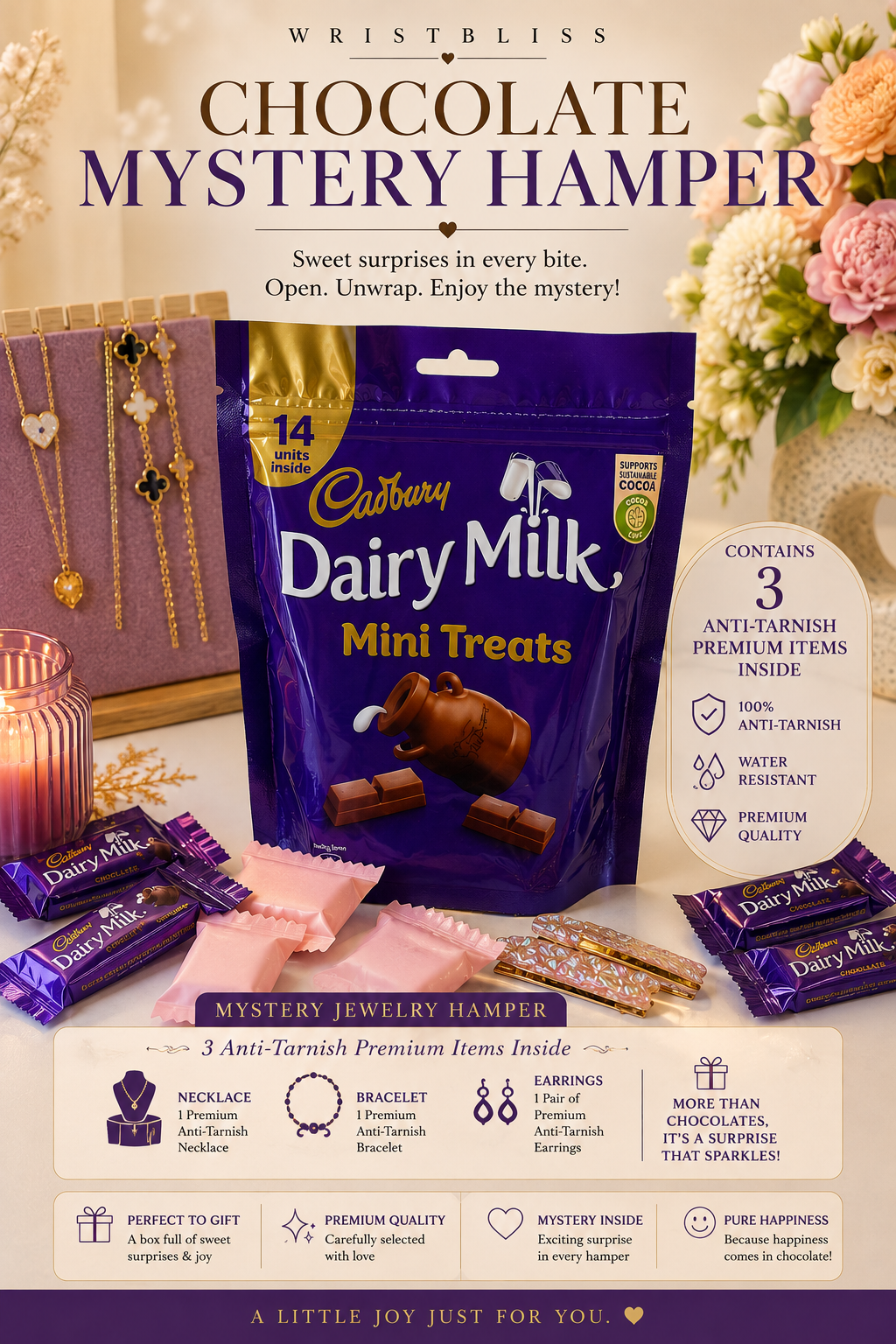 Chocolate Mystery Hamper – Anti-Tarnish Jewelry & Chocolate Gift Hamper