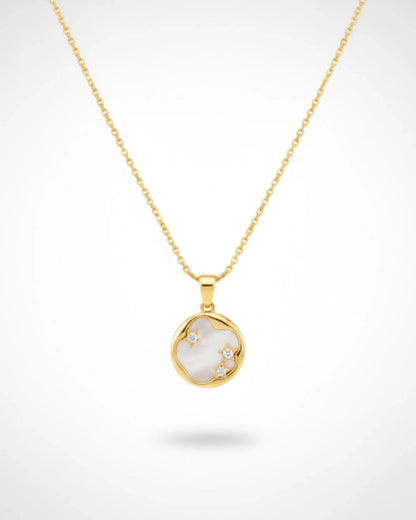 round gold star necklace pendant