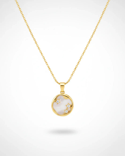 round gold star necklace pendant