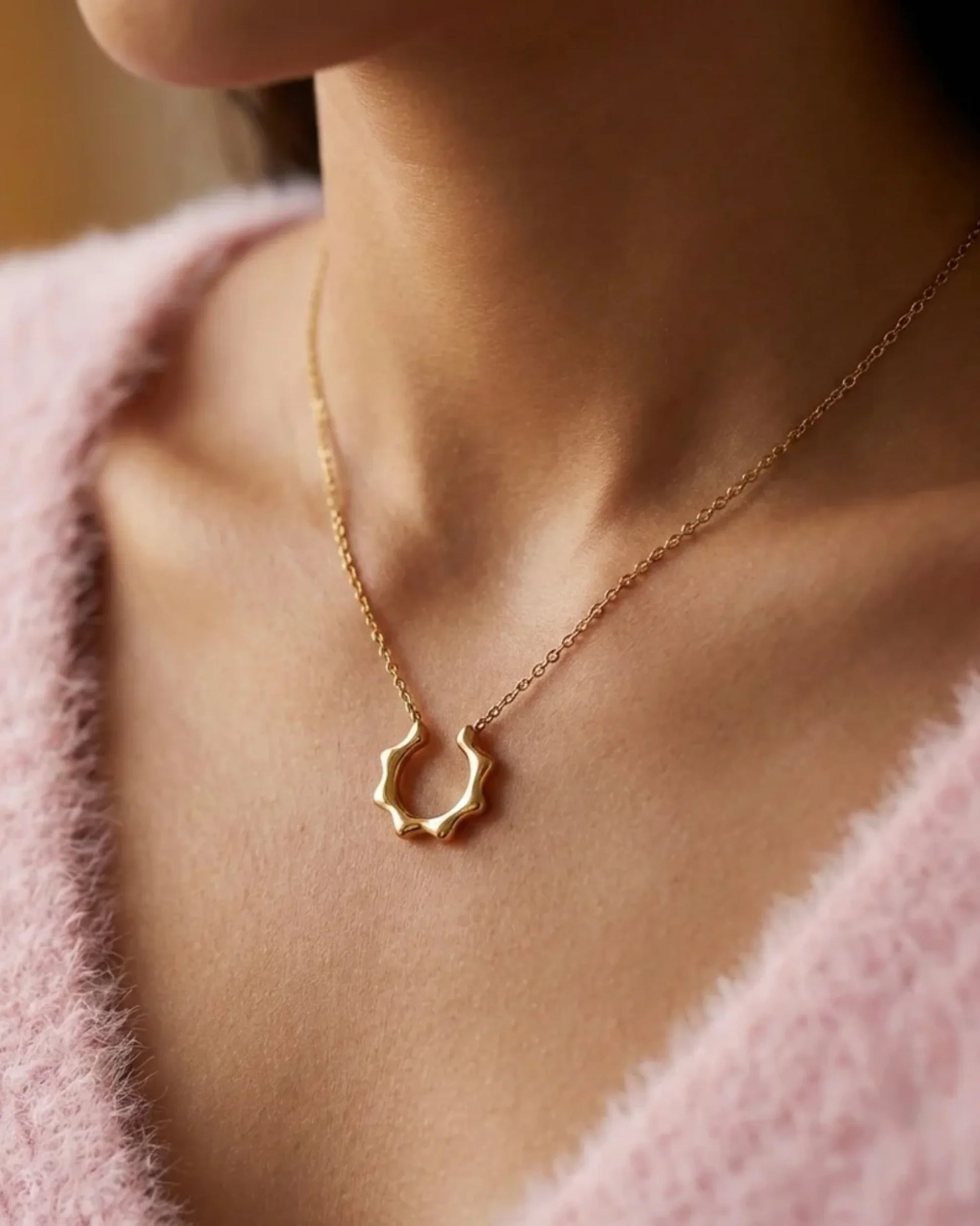 sol arc necklace minimal arc necklace for women